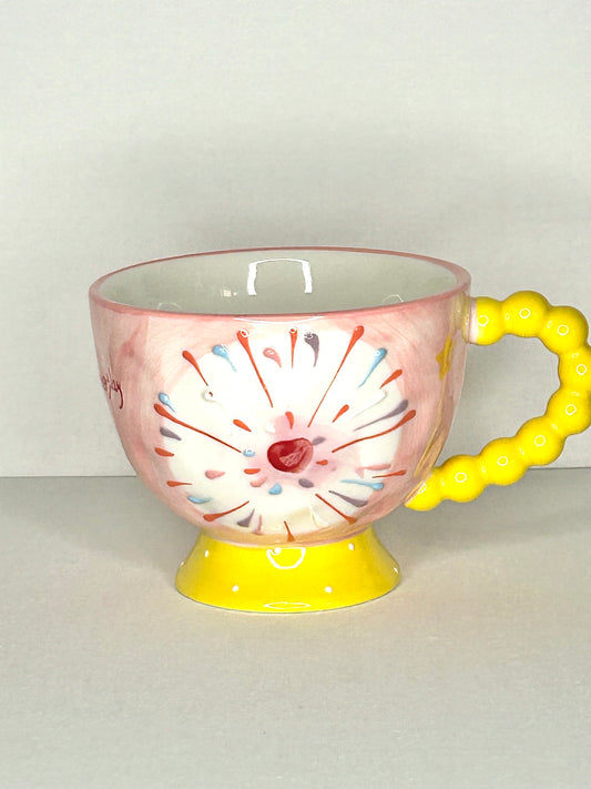 Ceramic Tea Cup  (BUBBLE HANDLE)